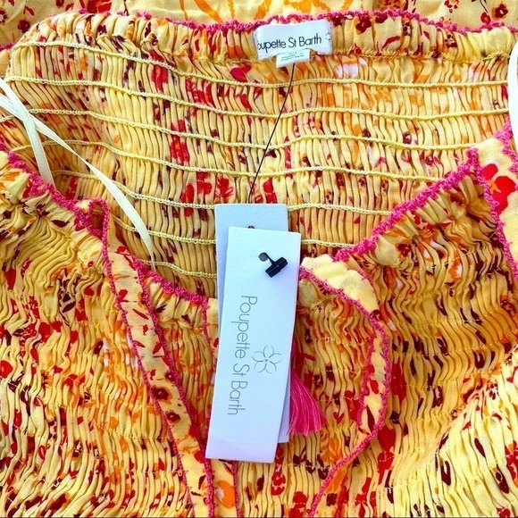Poupette St Barth mini bandeau dress in yellow bouquet NWT - Picture 5 of 6